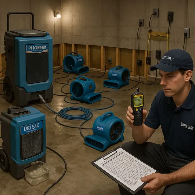 Structural Drying and Dehumidification process in Hardwick, GA